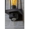 Lutec Lampen FLAIR Außenwandleuchte Schwarz, 1-flammig, Bewegungsmelder