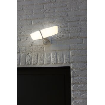 Lutec Lampen ARTICA Außenwandleuchte LED Weiß, 1-flammig, Bewegungsmelder