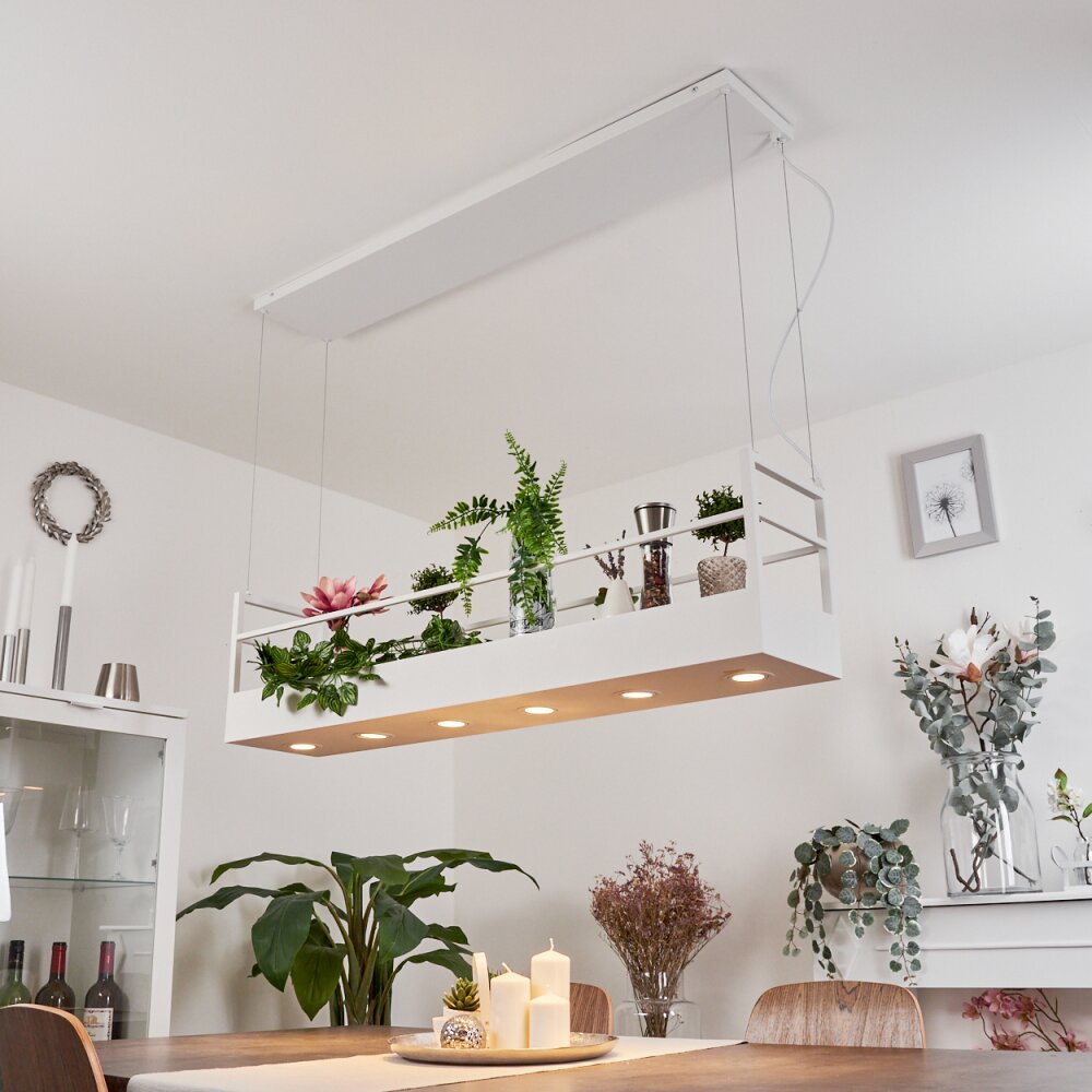 Jabilla Pendelleuchte Weiß, 6-flammig main product photo