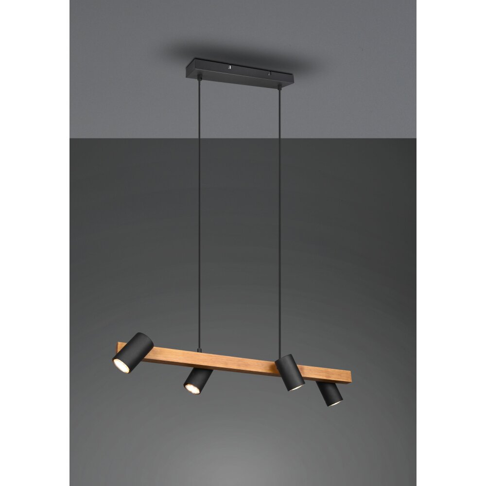 Trio Leuchten Marley Pendelleuchte Naturfarben, Schwarz, 4-flammig main product photo
