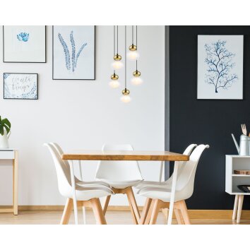 Globo JAUCY Hängeleuchte Bronze, Schwarz, 5-flammig