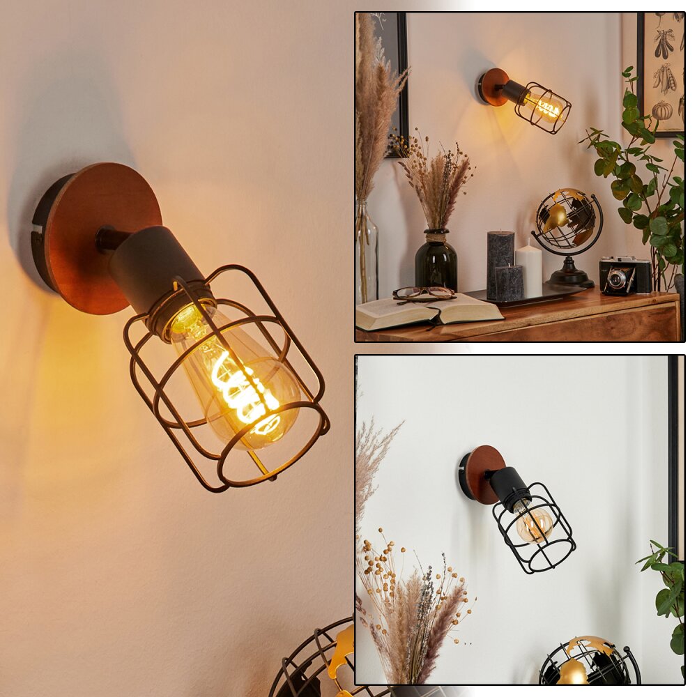 Loedingen Wandleuchte Naturfarben, Schwarz, 1-flammig main product photo