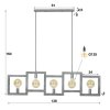 Top Down Pendellleuchte Altsilber, 5-flammig