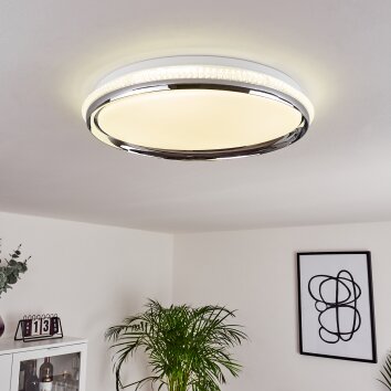 Alberton Deckenpanel LED Chrom, Transparent, Klar, Weiß, 1-flammig