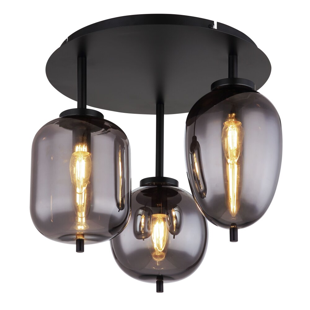 Globo BLACKY Deckenleuchte Schwarz, 3-flammig main product photo