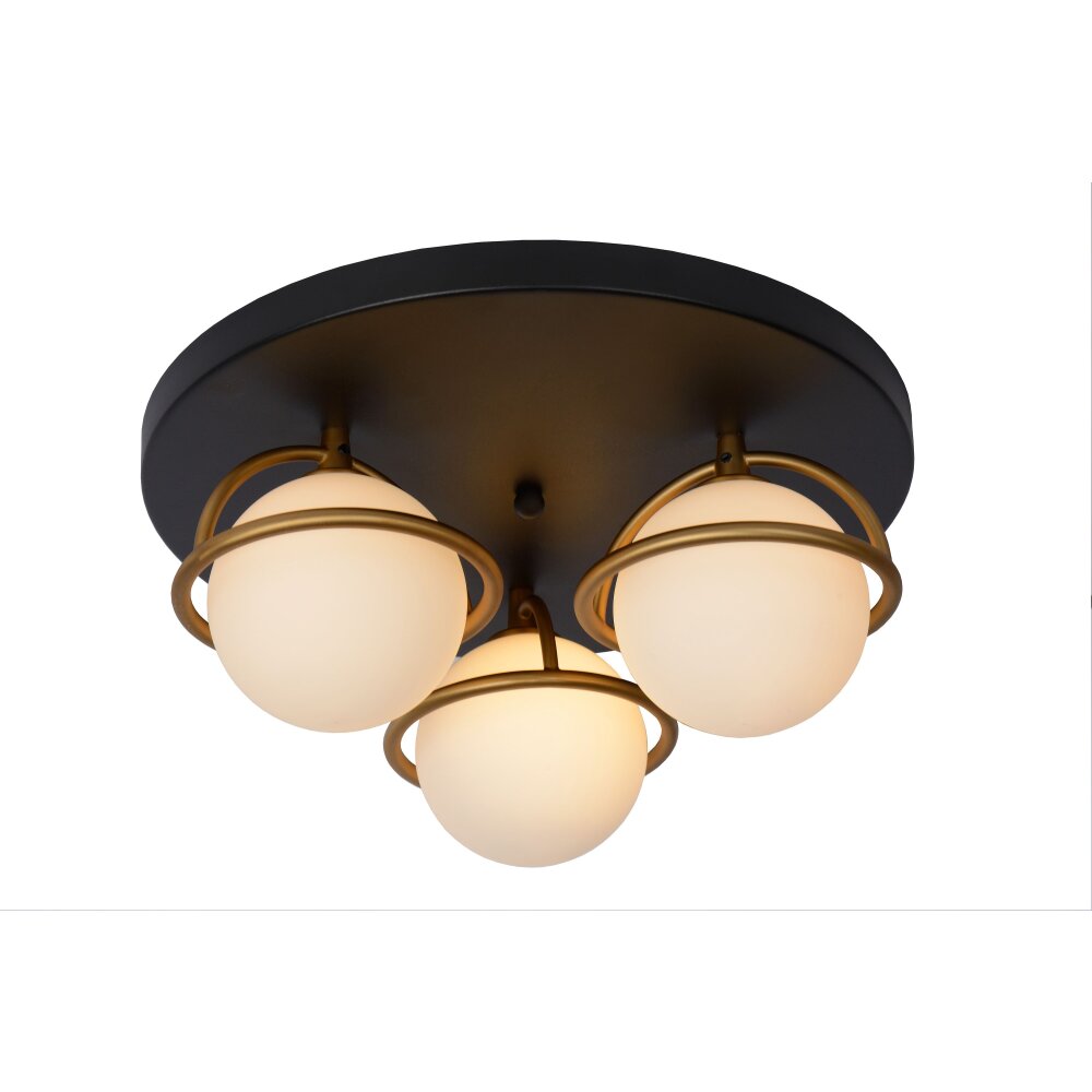 Lucide ISOBEL Deckenleuchte Schwarz, 3-flammig main product photo