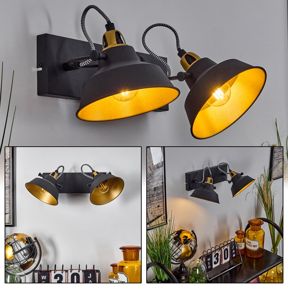 Llanage Wandleuchte Schwarz, Weiß, 2-flammig main product photo