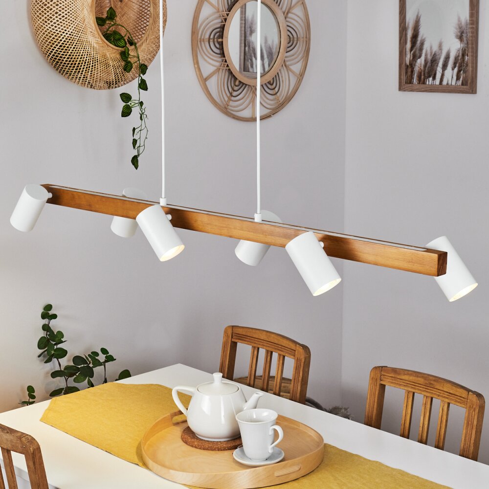 Zuoz Pendelleuchte Naturfarben, Weiß, 6-flammig main product photo
