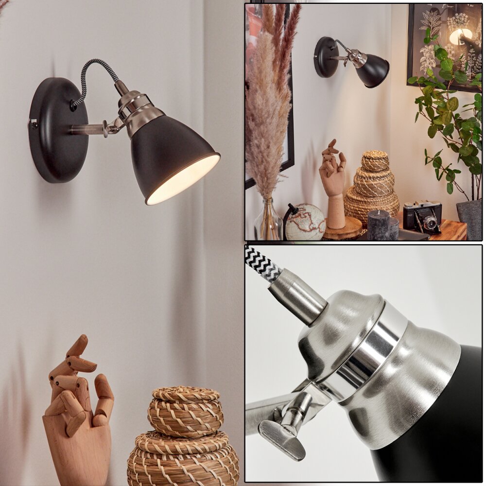 Gralingen Wandleuchte Nickel-Matt, Schwarz, Weiß, 1-flammig main product photo