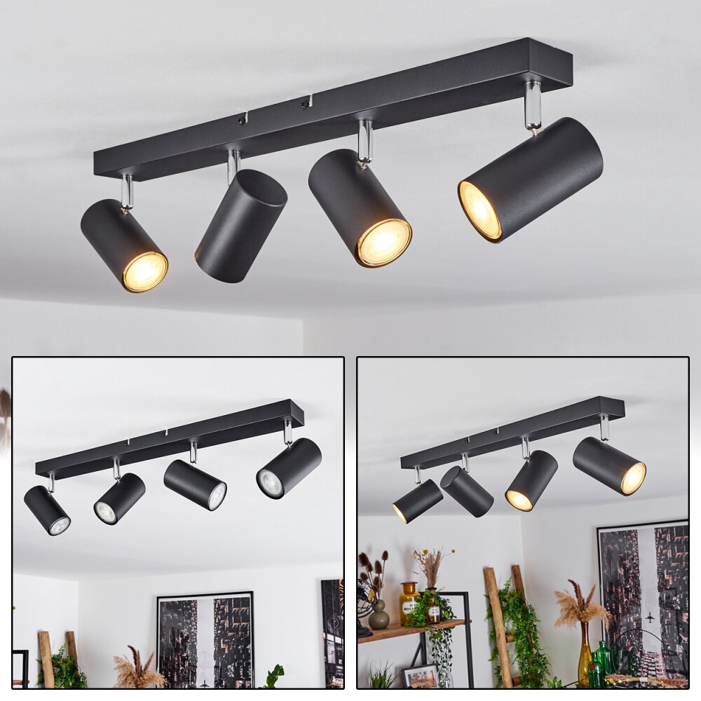 Javel Deckenleuchte Chrom, Schwarz, 4-flammig main product photo