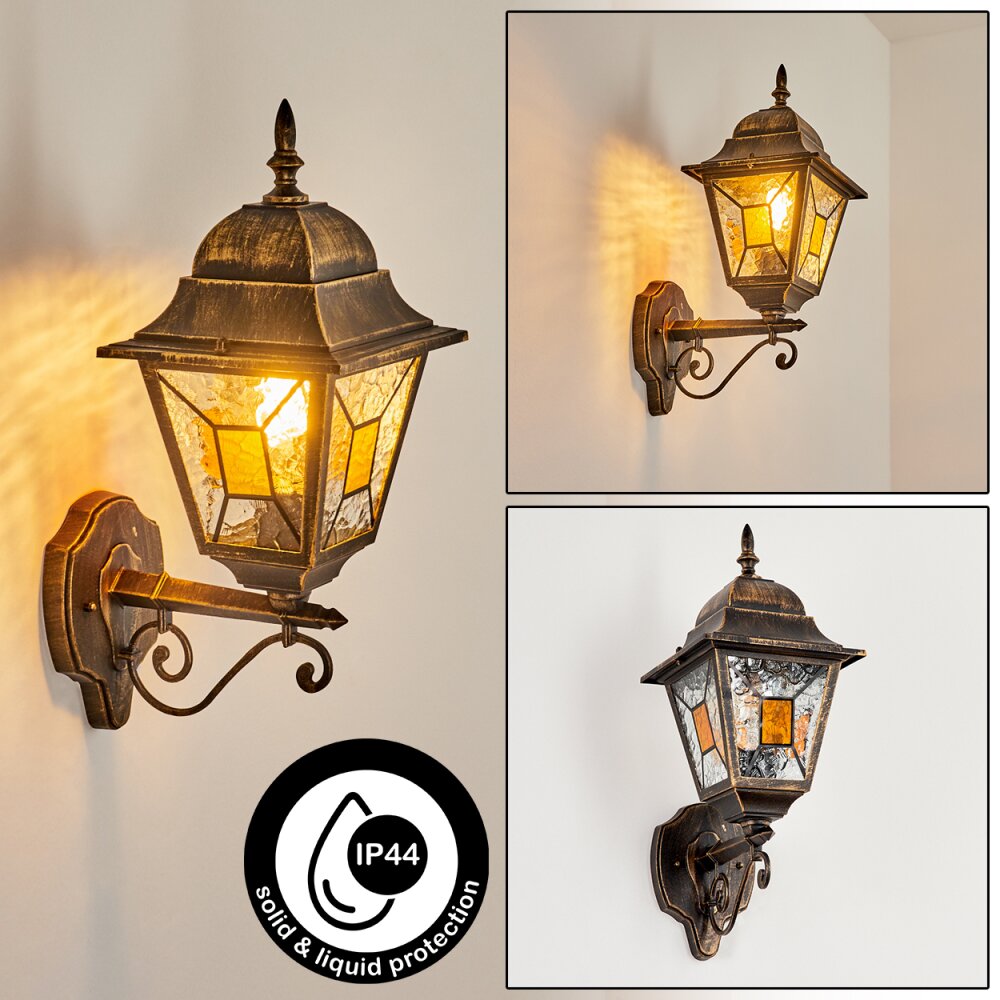 Halla Außenwandleuchte Antik, Gold, Schwarz, 1-flammig main product photo