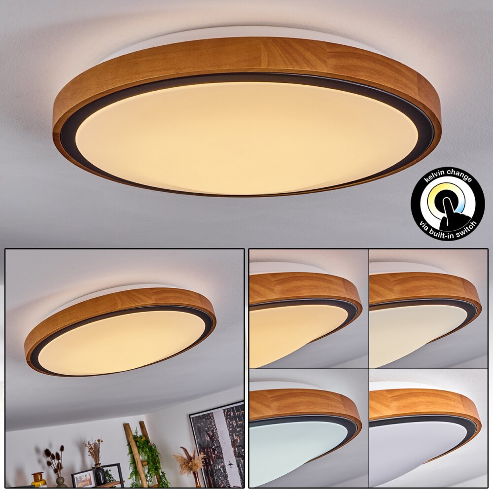Sobredo Deckenleuchte LED Naturfarben, Schwarz, Weiß, 1-flammig main product photo