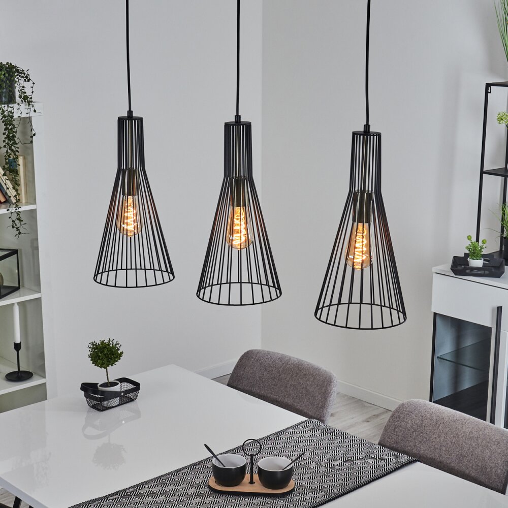 Samorinha Pendelleuchte Messing, Schwarz, 3-flammig main product photo