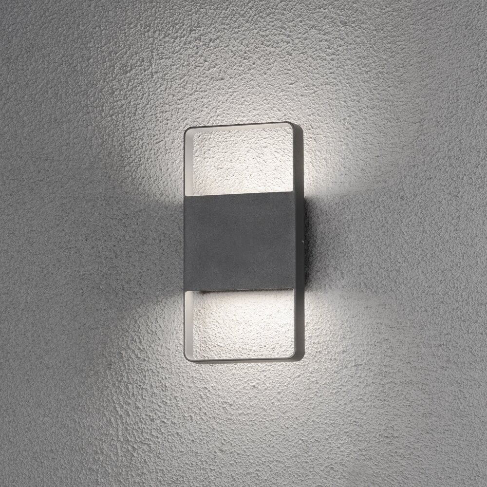 Konstsmide Leuchten Matera Außenwandleuchte LED Schwarz, 2-flammig main product photo