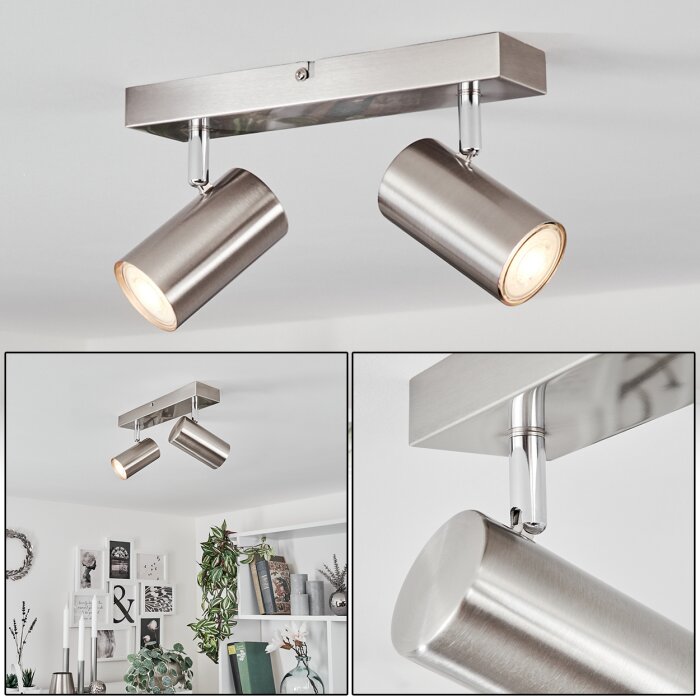 Javel Deckenleuchte Chrom, Nickel-Matt, 2-flammig Javel Deckenleuchte Chrom, Nickel-Matt, 2-flammig