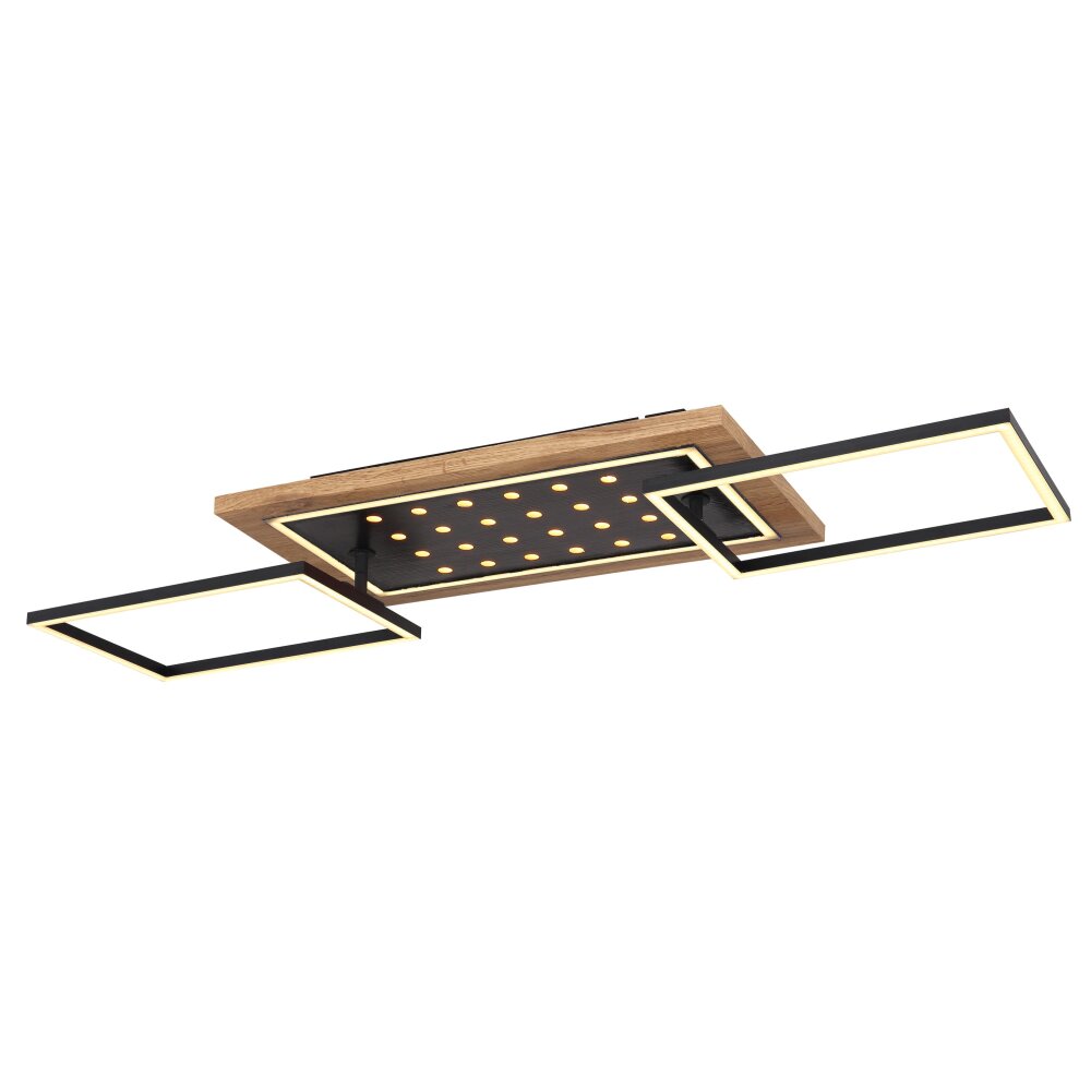 Globo JIMBO Deckenleuchte LED Holz dunkel, Schwarz, 2-flammig main product photo