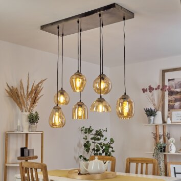 Nanami Pendelleuchte Altsilber, Gold, 7-flammig