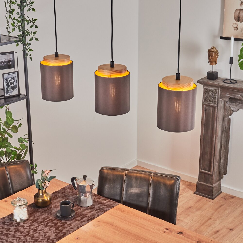 Chiuvi Pendelleuchte Naturfarben, Schwarz, 3-flammig main product photo