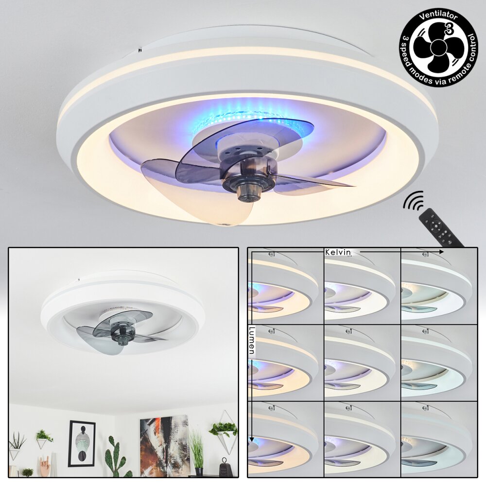 Tirkkala Deckenventilator LED Weiß, 1-flammig