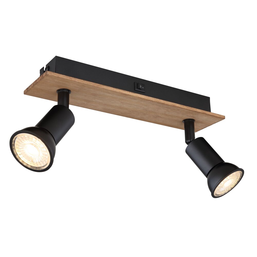 Globo DREW Wandleuchte Braun, Schwarz, 2-flammig main product photo