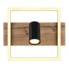 Globo KASSU Deckenleuchte LED Holzoptik, Schwarz, Weiß, 1-flammig