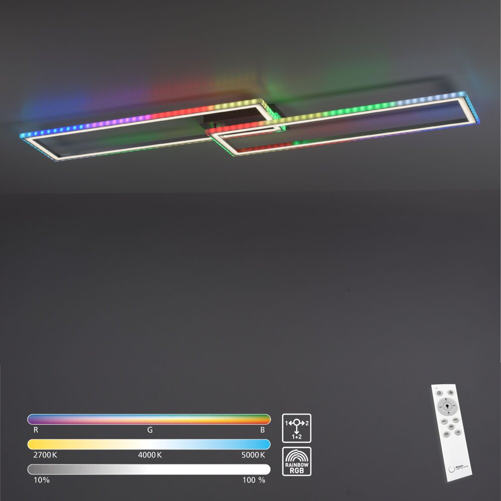 Leuchten Direkt FELIX60 Deckenleuchte LED Stahl gebürstet 14635-55 | Deckenlampen
