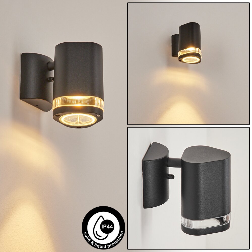 Amyton Außenwandleuchte Schwarz, 1-flammig main product photo
