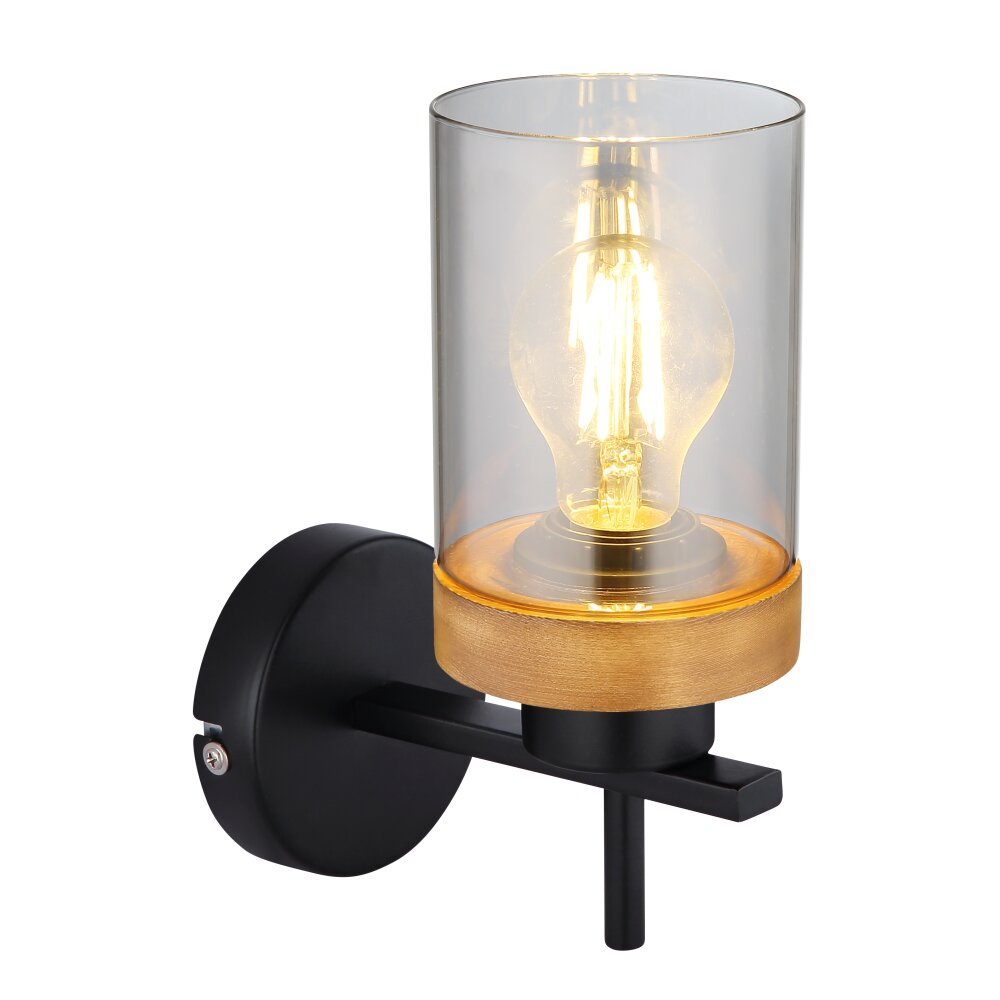 Globo FINCA Wandleuchte Naturfarben, Schwarz, 1-flammig main product photo