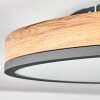 Salmi Deckenpanel LED Anthrazit, Braun, Holzoptik, Schwarz, 1-flammig, Fernbedienung