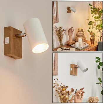 Luce Design Flash Wandleuchte Holz dunkel, Weiß I-Flash-AP BCO