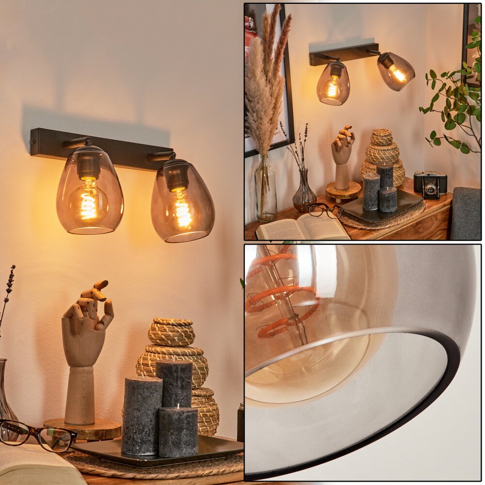 Chaiguao Wandleuchte Schwarz, 2-flammig main product photo