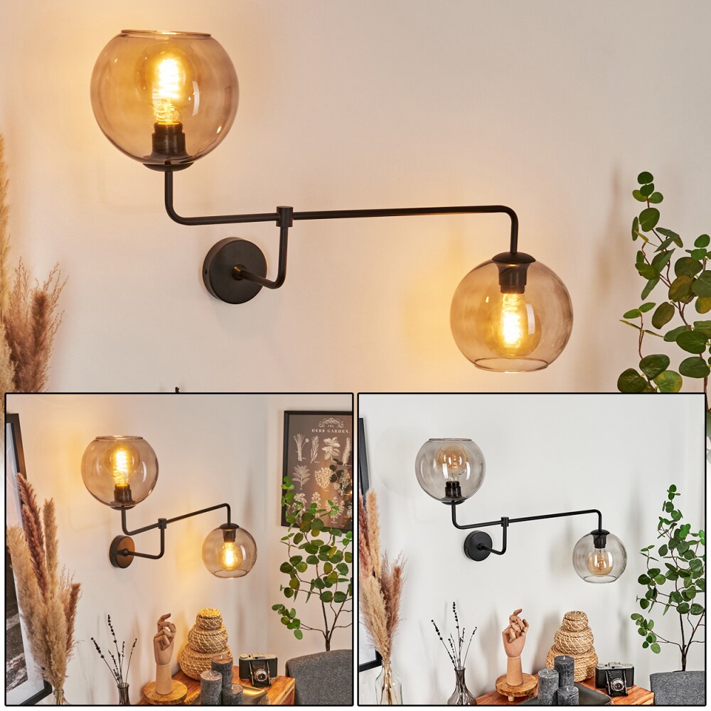 Socaire Wandleuchte Schwarz, 2-flammig main product photo