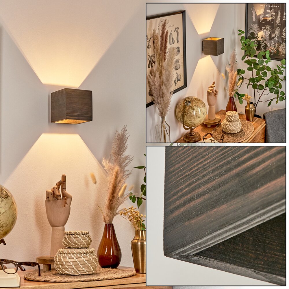 Polcura Wandleuchte Holz dunkel, 1-flammig main product photo