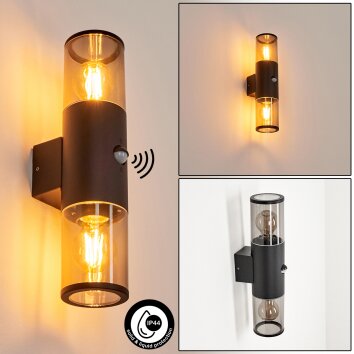 Lutec Lampen BRUND Außenwandleuchte Schwarz 5206701012