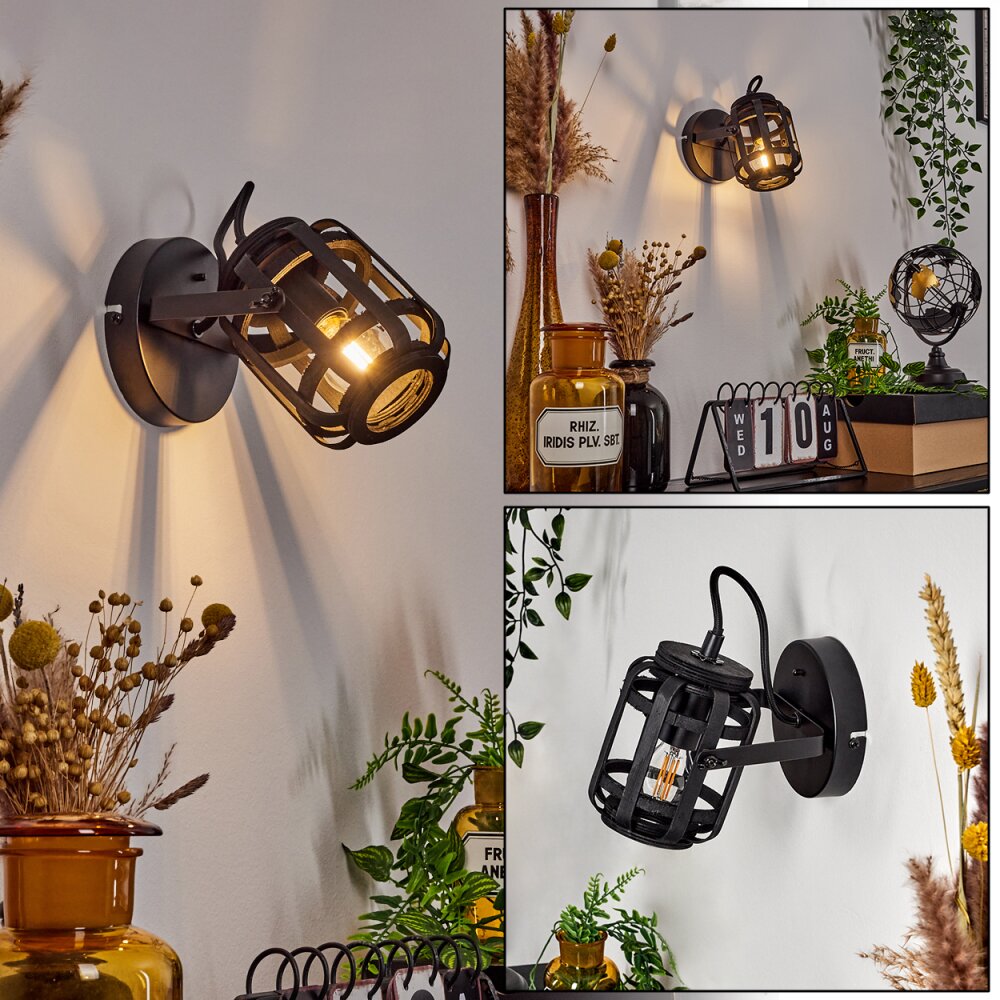 Teheran Wandleuchte Schwarz, 1-flammig main product photo