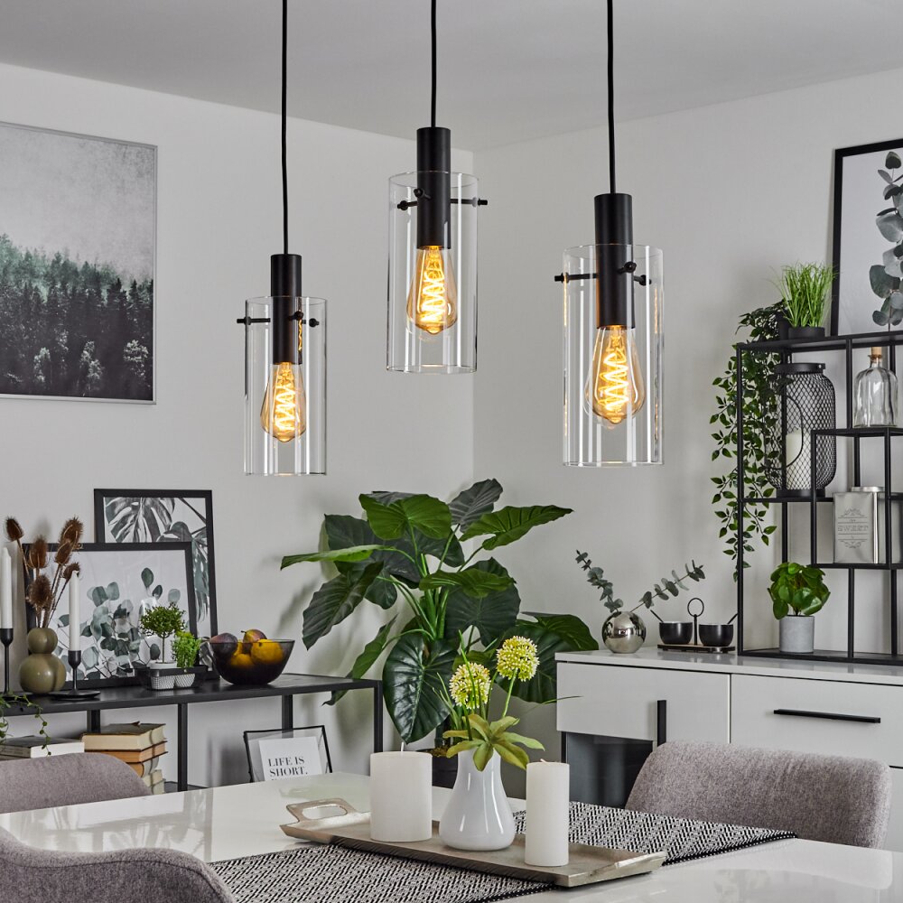 Miaqui Pendelleuchte Schwarz, 3-flammig main product photo