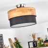 Vrolle Deckenleuche Holz hell, Nickel-Matt, 2-flammig