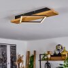 Pompu Deckenleuche LED Holz hell, Schwarz, 1-flammig