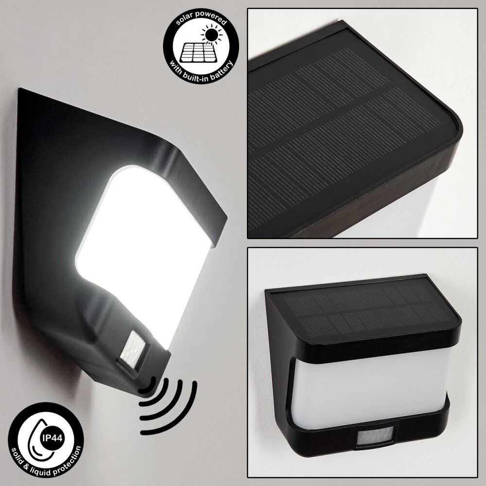 Colchagua Solarwandleuchte LED Schwarz, Weiß, 1-flammig, Bewegungsmelder main product photo