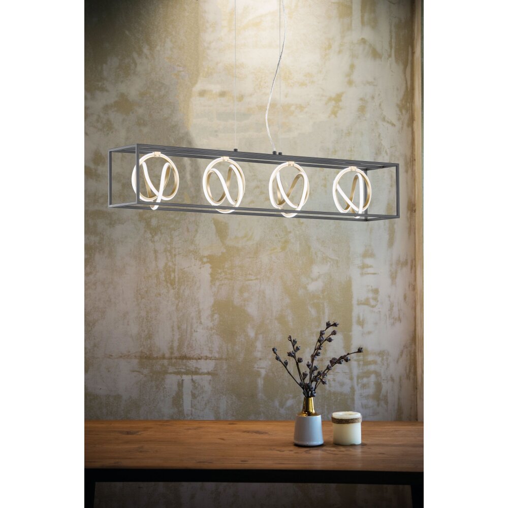 Fischer & Honsel Gisi Pendelleuchte LED Schwarz, 4-flammig, Fernbedienung main product photo