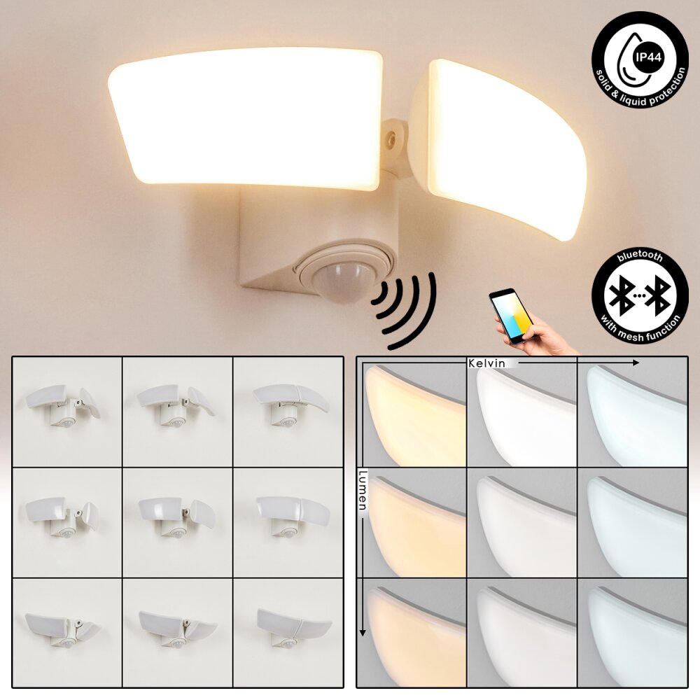 Carnetin Außenwandleuchte LED Weiß, 2-flammig, Bewegungsmelder main product photo