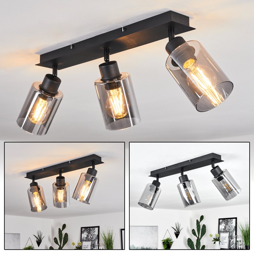Hunouri Deckenleuchte Schwarz, 3-flammig main product photo