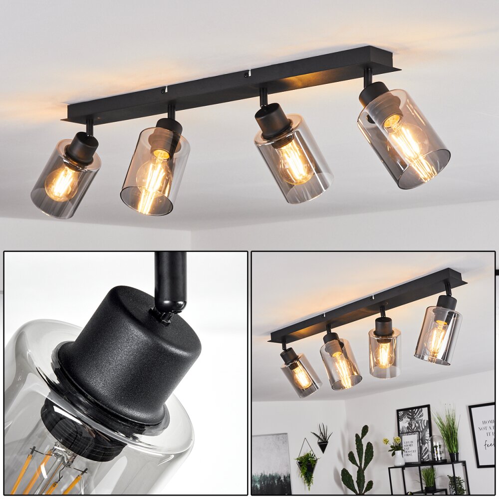 Hunouri Deckenleuchte Schwarz, 4-flammig main product photo