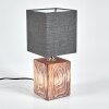 Francillon Tischleuchte Braun, Chrom, Holzoptik, 1-flammig