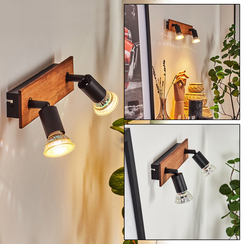 Castillo Wandleuchte Naturfarben, Schwarz, 2-flammig main product photo