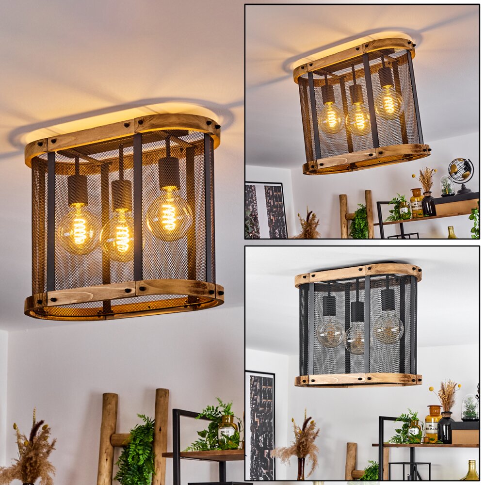 Feillens Deckenleuchte Naturfarben, Schwarz, 3-flammig main product photo