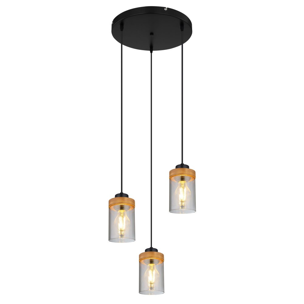 Globo FINCA Hängeleuchte Rauchfarben, 3-flammig main product photo