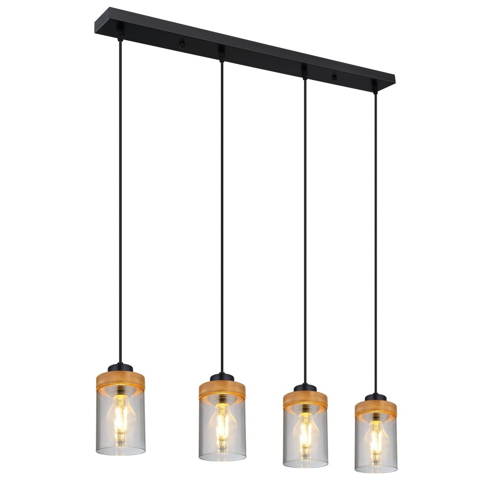 Globo FINCA Hängeleuchte Naturfarben, Schwarz, 3-flammig main product photo