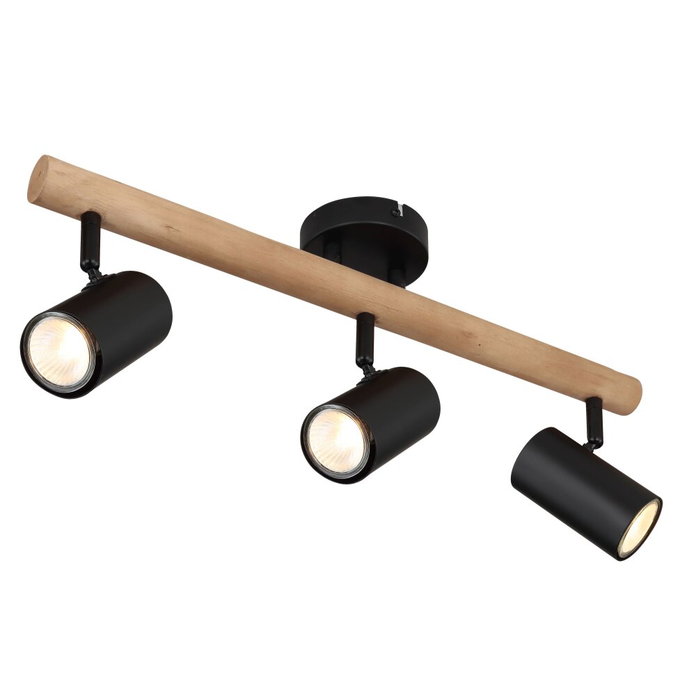 Globo HERTI Deckenleuchte Braun, Schwarz, 3-flammig main product photo