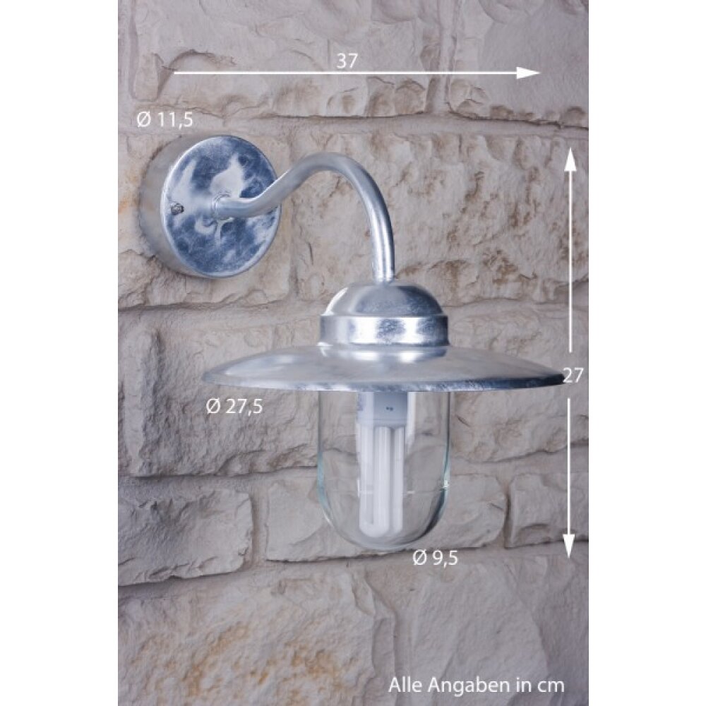 Nordlux LUXEMBOURG Außenwandleuchte Edelstahl, Transparent, Klar, Verzinkt, 1-flammig main product photo
